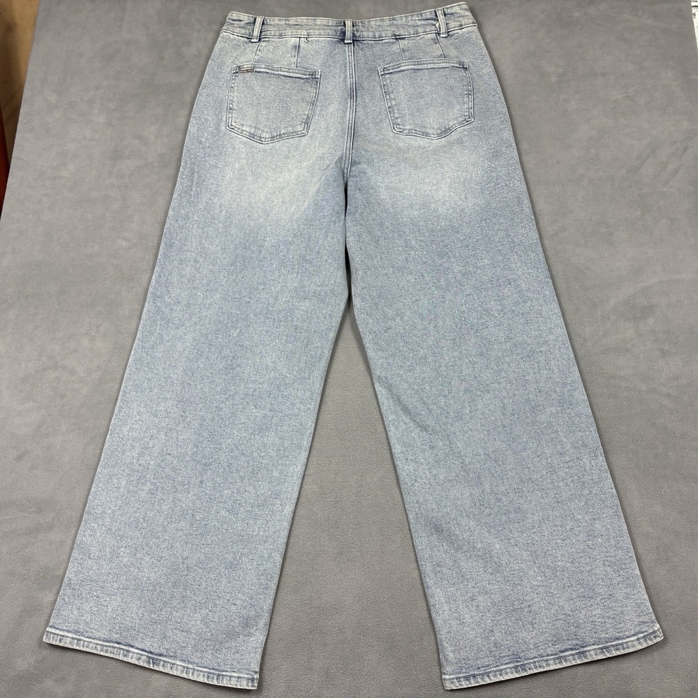 Michael Kors Size 16 Light Wash Wide Leg Jeans High Rise Denim Pants - Picture 3 of 9